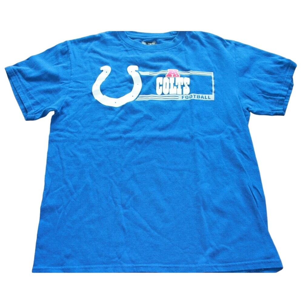 NFL Team Apparel INDIANAPOLIS COLTS Blue T-Shirt Medium Football Sportwear